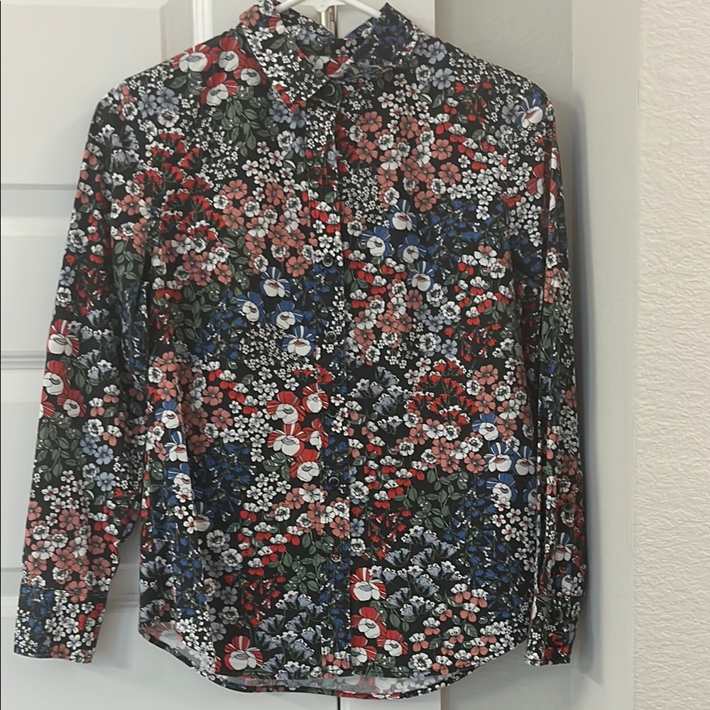 1901 Floral Button Down Shirt - Red, Blue, Green